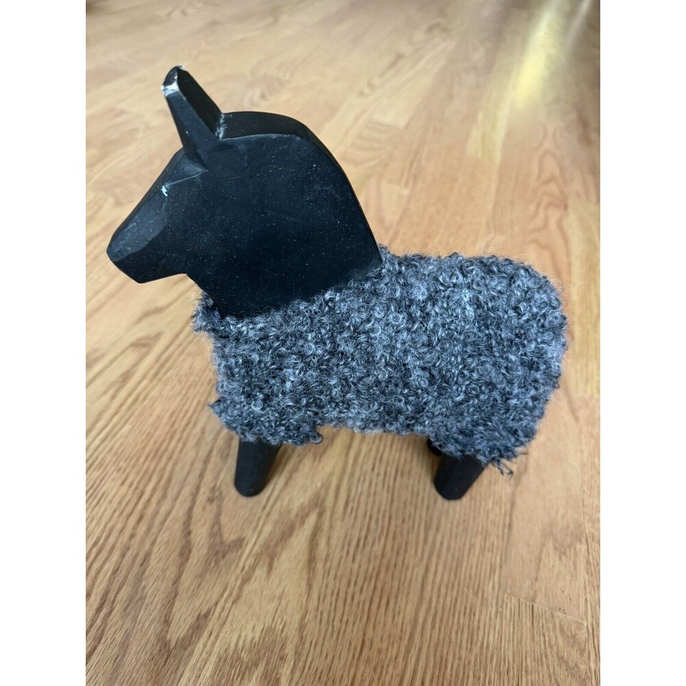 IKEA STOLLE Dala Horse By Katarina Brieditis Black Wood Figurine Sweden 2001